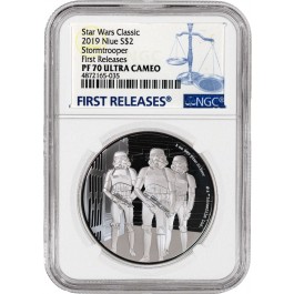 2019 $2 Niue Proof Star Wars Stormtrooper 1 oz .999 Silver NGC PF70 UC First Releases