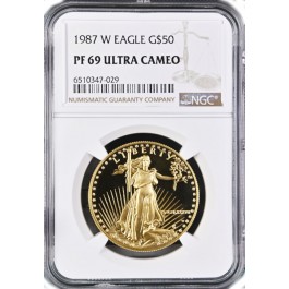 1987 W $50 Proof 1 oz Gold American Eagle NGC PF69 Ultra Cameo