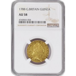 1788 Guinea Gold Great Britain George III NGC AU58