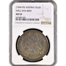 1564-95 Austria Archduke Ferdinand II Taler Silver Hall Mint DAV-8099 NGC AU53