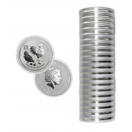 Lot of 20 2017 P $1 Australia Lunar Series Year Of The Rooster 1 oz .999 Silver