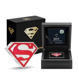 2021 $2 Niue Proof DC Comics Superman Shield Colorized 1 oz .999 Silver Coin OGP