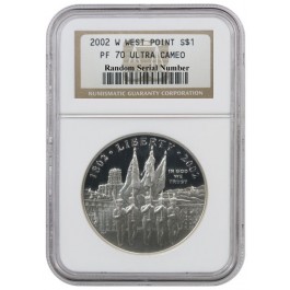 2002 W $1 West Point Bicentennial Commemorative Silver Dollar NGC PF70 UC