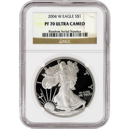 2004 W $1 1 oz Proof Silver American Eagle NGC PF70 Ultra Cameo