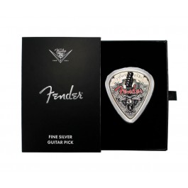 2021 $2 Soloman Islands Fender Guitar Pick PAMP 1 oz 999.9 Silver Colorized