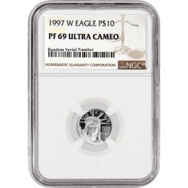 1997 W $10 Proof Platinum American Eagle 1/10 oz .9995 Fine NGC PF69 Ultra Cameo