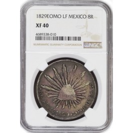 1829 Eo-Mo-LF Estado de Mexico First Republic 8 Reales Silver NGC XF40