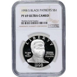 1998 S $1 Black Patriots Commemorative Silver Dollar NGC PF69 UC