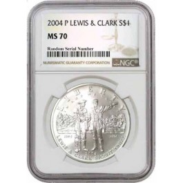 2004 P $1 Lewis & Clark Bicentennial Commemorative Silver Dollar NGC MS70