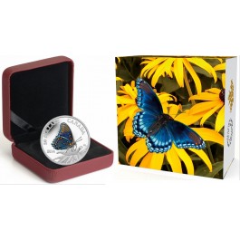 2014 $20 CAD Butterflies Of Canada Red Spotted Purple Colorized Silver Proof