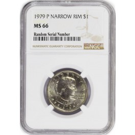 1979 P 1 Susan B Anthony Dollar Narrow Rim Ngc Ms66 Coin
