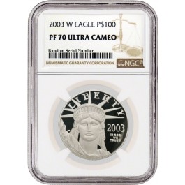 2003 W $100 Proof American Platinum Eagle 1 oz .9995 Fine NGC PF70 Ultra Cameo