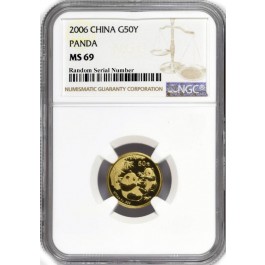 2006 50 Yuan People's Republic Of China 1/10 oz .999 Chinese Gold Panda NGC MS69