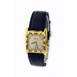 1926 Art Deco Gruen Centurion 115 24mm 14k Gold Enamel Roman Numeral Tank Watch