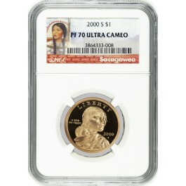 2000 S $1 Proof Sacagawea Dollar NGC PF70 Ultra Cameo Gem Uncirculated Coin