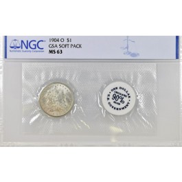 1904 O $1 Morgan Silver Dollar NGC MS63 GSA Soft Pack Uncirculated Coin