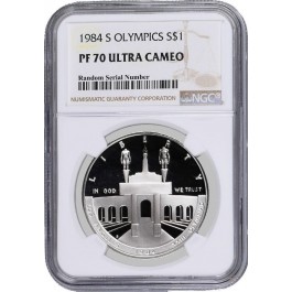 1984 S $1 Los Angeles Olympiad Commemorative Silver Dollar NGC PF70 UC