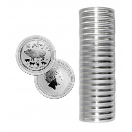 Lot of 20 2019 P $1 AUD Australia Lunar Series Year Of The Pig 1 oz .999 Silver