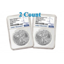 Lot Of 2 - 2020 (P) $1 Silver American Eagle NGC MS69 Early Releases ER Live Ready to Ship