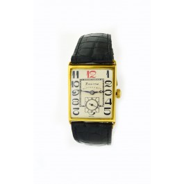 Art Deco Zenith Tiffany & Co 18k Yellow Gold Original Jumbo Dial Tank Watch 