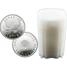 Roll Of 20 Sunshine Mint 1 oz .999 Fine Silver Rounds