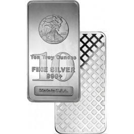 10 oz .999 Fine Silver Bar Walking Liberty Design