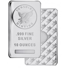 Sunshine Mint 10 oz .999 Fine Silver Bar NEW