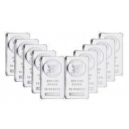 Lot Of 10 Sunshine Mint 10 oz .999 Fine Silver Bars NEW