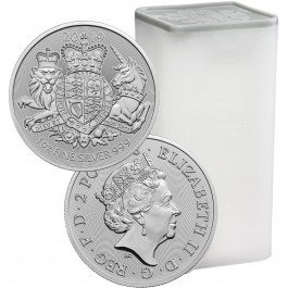 Roll Of 25 2019 £2 Great Britain Royal Arms 1 oz .999 Fine Silver Coins BU