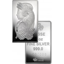 10 oz PAMP Suisse Lady Fortuna .999 Fine Silver Bar In Assay