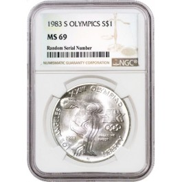 1983 S $1 Los Angeles Olympiad Commemorative Silver Dollar NGC MS69