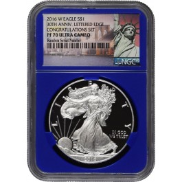 2016 W $1 Silver American Eagle 30th Anniversary Congratulations Set NGC PF70 UC