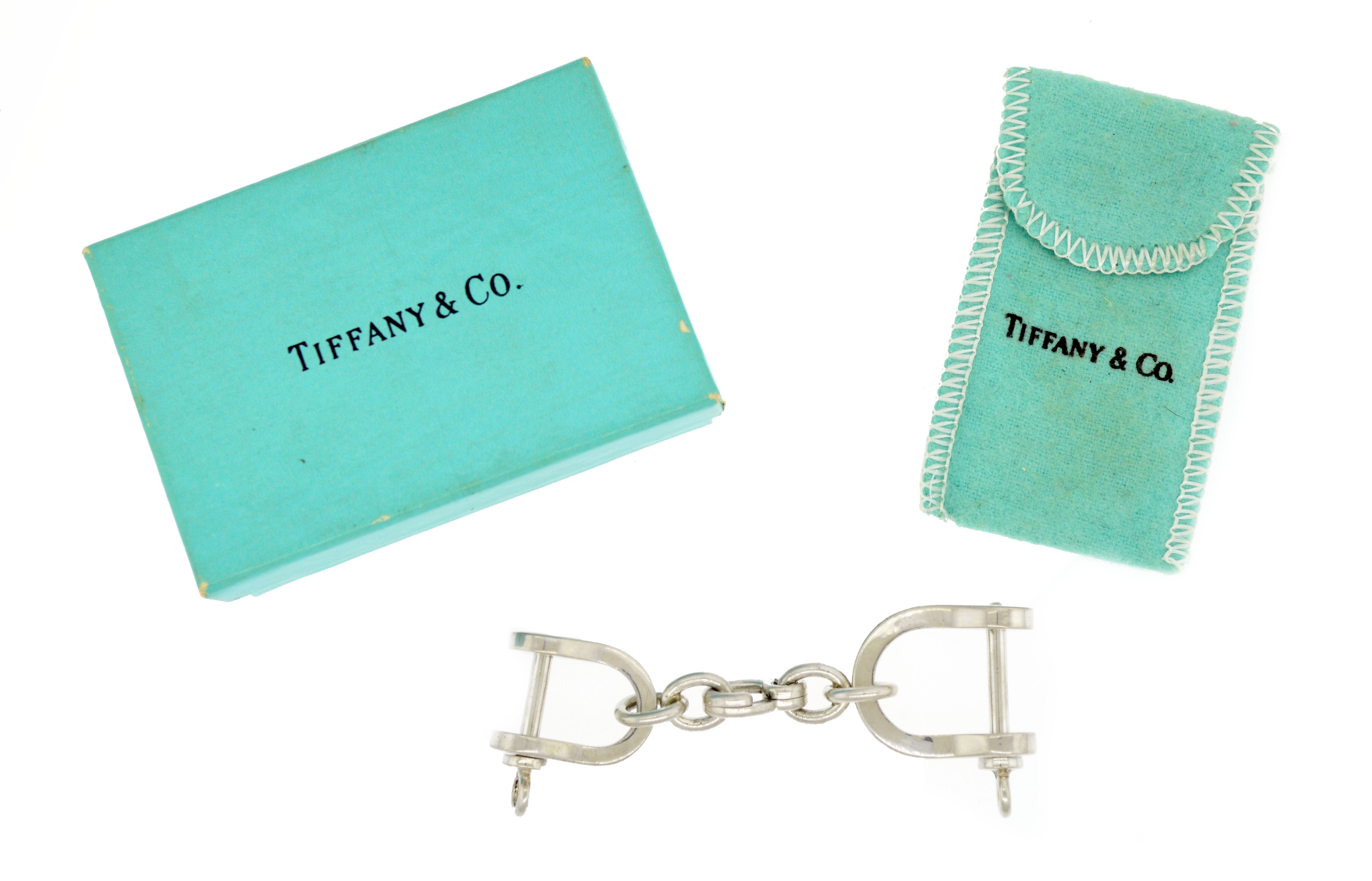 Tiffany & Co 925 Sterling Silver Large Double Shackle Valet Keychain