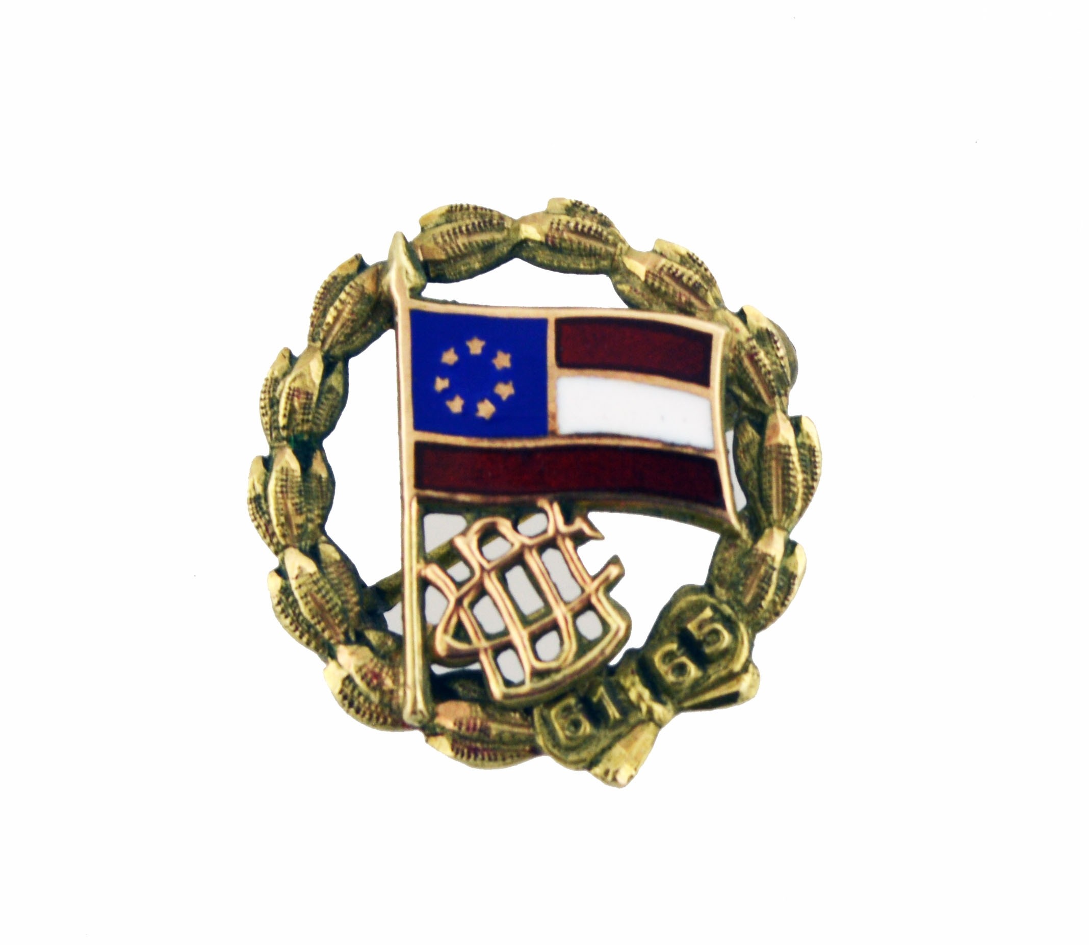 Antique united daughters of the confederacy udc 10k gold top enamel