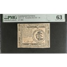 Continental Currency November 29, 1775 $3 Fr#CC-13 PMG Ch UNC 63 Stains