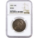 1818 50C Capped Bust Silver Half Dollar NGC VF25 Very Fine Circulated Coin