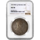 1819 MO JJ Mexico City 8 Reales Silver Ferdinand VII NGC AU50 About Uncirculated