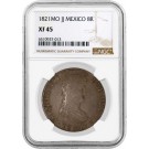 1821 MO JJ Mexico City 8 Reales Silver Ferdinand VII NGC XF45 Extremely Fine 