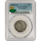 1825 1825/4/(2) 25C Capped Bust Quarter Silver PCGS Secure Gold Shield VF35 CAC