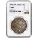 1844 GO PM Guanajuato Mint 8 Reales Silver Mexico First Republic NGC AU55 Coin