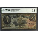 Series Of 1869 $2 Legal Tender Rainbow Treasury Note Fr#42 PMG F12 Tape Repairs