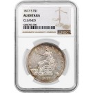 1877 S T$1 Trade Dollar Silver NGC AU Details Cleaned About Uncirculated Coin