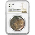 1879 O $1 Morgan Silver Dollar NGC MS64 Key Date Coin Blueberry Toned Reverse