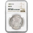1880 O $1 Morgan Silver Dollar NGC AU55 About Uncirculated Key Date Coin #033