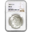 1883 CC Carson City $1 Morgan Silver Dollar NGC MS62 Uncirculated Coin #011