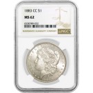 1883 CC Carson City $1 Morgan Silver Dollar NGC MS62 Uncirculated Coin #032