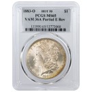 1883 O $1 Morgan Silver Dollar HOT 50 VAM 36A Partial E Reverse PCGS MS65 Coin