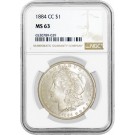 1884 CC Carson City $1 Morgan Silver Dollar NGC MS63 Brilliant Uncirculated #039