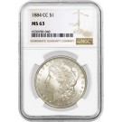 1884 CC Carson City $1 Morgan Silver Dollar NGC MS63 Brilliant Uncirculated #040