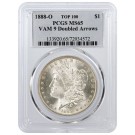1888 O $1 Morgan Silver Dollar Top 100 VAM 9 Doubled Arrows PCGS MS65 Gem Coin 